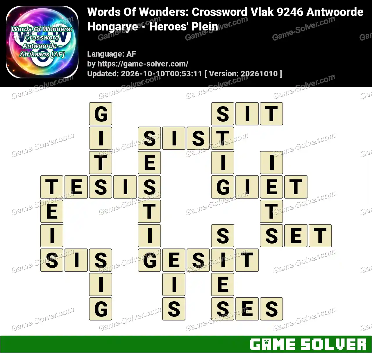 Words Of Wonders: Crossword Vlak 9246 Antwoorde – Hongarye – Heroes’ Plein